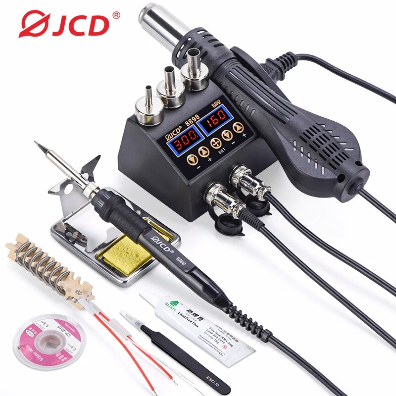 JCD-Station de soudage 8898 W  - Smd Rework Station Hot Air Soldering 2 In 1 avis et prix