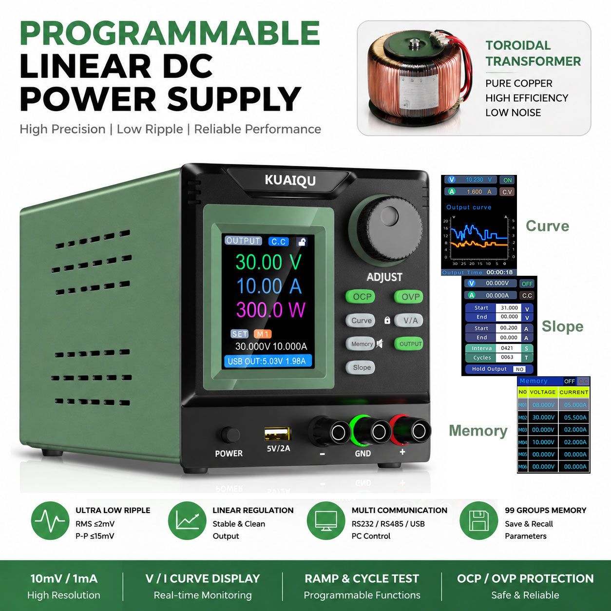 Alimentation électrique linéai - Programmable Linear Dc Power Supply 30V 10A avis et prix