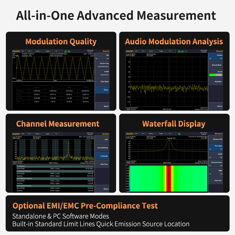 Analyseur de spectre OWON avec - Spectrum Analyzer Tracking Generator 1.5Ghz avis et prix