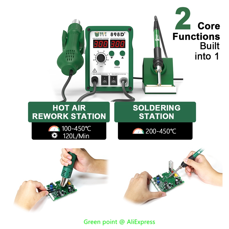 Pistolet à Air chaud Intellige - Smd Rework Station Hot Air Soldering 2 In 1 avis et prix
